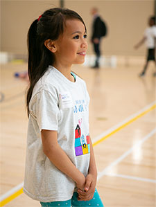 Girl playing in gym