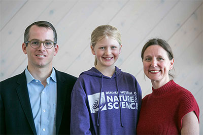 Dr Messacar with former AFM patient Dr. Messacar with Pilarowski family